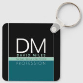 業務モダンテンプレート | すべての色をカスタマイズ キーホルダー (裏面)