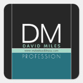 業務モダンテンプレート | すべての色をカスタマイズ スクエアシール (正面)