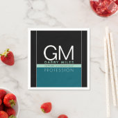 業務モダンテンプレート | すべての色をカスタマイズ スタンダードカクテルナプキン (インサイチュ)