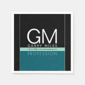 業務モダンテンプレート | すべての色をカスタマイズ スタンダードカクテルナプキン (正面)