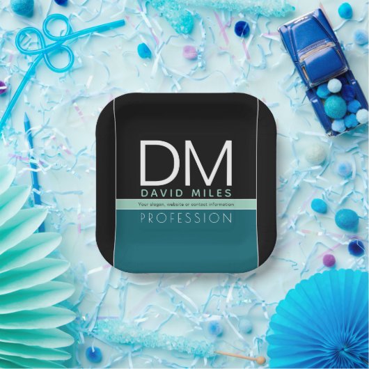 業務モダンテンプレート | すべての色をカスタマイズ ペーパープレート (パーティー)