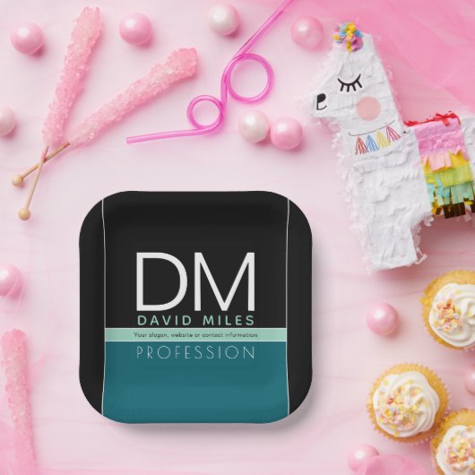 業務モダンテンプレート | すべての色をカスタマイズ ペーパープレート (パーティー)