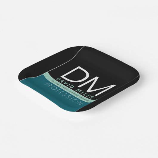 業務モダンテンプレート | すべての色をカスタマイズ ペーパープレート (傾斜あり)