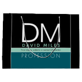 業務モダンテンプレート | すべての色をカスタマイズ ラージペーパーバッグ (裏面)