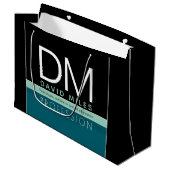 業務モダンテンプレート | すべての色をカスタマイズ ラージペーパーバッグ (正面アングル)