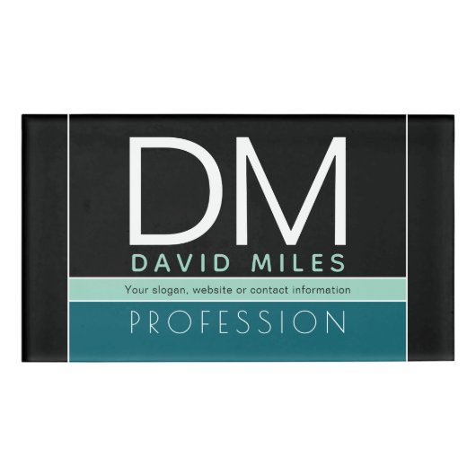 業務モダンテンプレート | すべての色をカスタマイズ 名札 (正面)