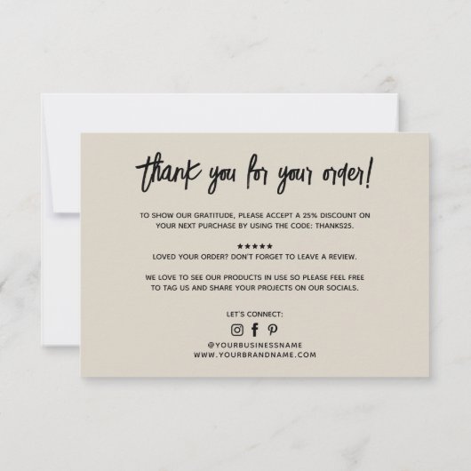 業務モダン命令サンキューカード サンキューカード (裏面)