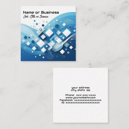 業務モダン図 スクエア名刺 (正面/裏面)