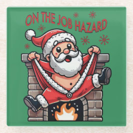 業務上危険なサンタが火災に遭う ガラスコースター