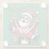 業務上危険なサンタが火災に遭う ガラスコースター (裏面)