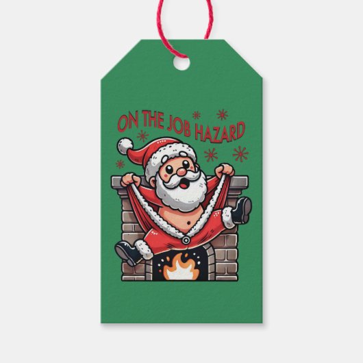 業務上危険なサンタが火災に遭う ギフトタグ (正面)