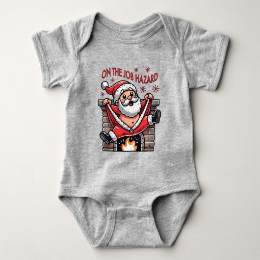 業務上危険なサンタが火災に遭う ベビーボディスーツ (正面)