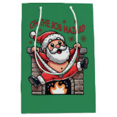 業務上危険なサンタが火災に遭う ミディアムペーパーバッグ (正面)