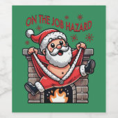 業務上危険なサンタが火災に遭う ワインラベル (シングルラベル)