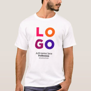 業務企業ののロゴ、名称、職業、文字 Tシャツ
