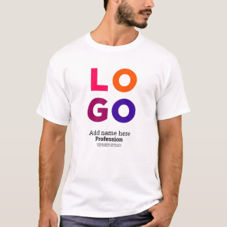 業務企業ののロゴ、名称、職業、文字 Tシャツ