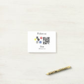 業務会社シンプルホームページのバーコードQRコード ポストイット (デスク上)