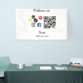 業務会社シンプルホームページのバーコードQRコード 横断幕 (トレードショー)