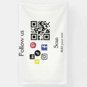 業務会社シンプルホームページのバーコードQRコード 横断幕 (縦)