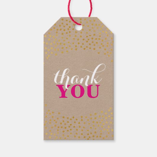 業務包装用素朴金ゴールド紙吹雪スポットクラフト ギフトタグ (正面)
