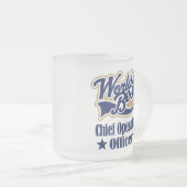 業務執行責任者のギフトのための(世界のベスト) フロストグラスマグカップ (正面右)