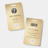 業務従業カスタム員のフォトロゴIDバッジ バッジ (正面＆裏面)