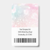 業務従業カスタム員フォトバーコードグリッター バッジ (裏面)