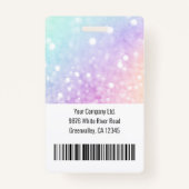 業務従業カスタム員フォトバーコードグリッター バッジ (裏面)