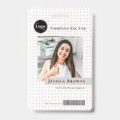 業務従業モダン務会社ロゴ写真QR バッジ (Front)