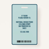 業務従業モダン員の写真名カードQRコード バッジ (裏面)