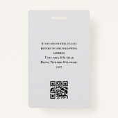 業務従業モダン員の写真QRホワイト バッジ (裏面)