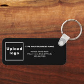 業務情ミニマル報の黒い四角形 キーホルダー (正面)