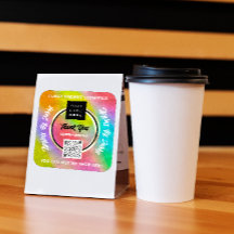 業務感謝していQRコードロゴレインボーホログラフ