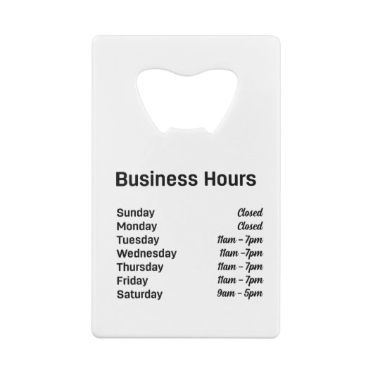 業務時カスタム間のQRコード クレジットカード栓抜き (裏面)