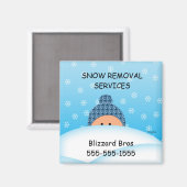 業務注意喚起の雪除きサービス マグネット (正面/裏面)