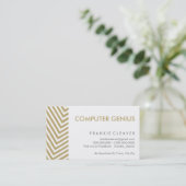 業務用はっきりしたカード:シンプルストライプ金ゴールド 名刺 (スタンド正面)