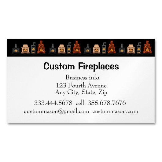 業務用カスタムカード磁石の暖炉 マグネット名刺 (正面)