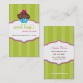 業務用カードはっきりした可愛い生菓子ライムグリーン 名刺 (正面/裏面)