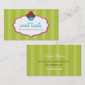 業務用カードはっきりした可愛い生菓子ライムグリーン 名刺 (正面/裏面)