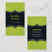 業務用カードクールの黒いライムグリーン 名刺 (正面/裏面)