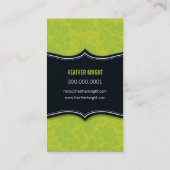 業務用カードクールの黒いライムグリーン 名刺 (裏面)