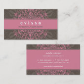 業務用カーモダンドエレガント華美ピンク茶 名刺 (正面/裏面)