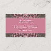 業務用カーモダンドエレガント華美ピンク茶 名刺 (裏面)