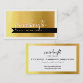 業務用カーモダンドシンプルクールはっきりした金ゴールド箔 名刺 (正面/裏面)