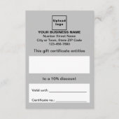 業務用グレーギフト券 エンクロージャーカード (正面)