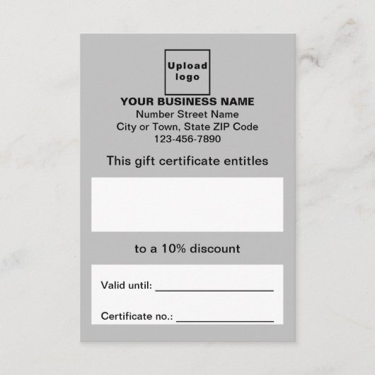 業務用グレーギフト券 エンクロージャーカード (正面)