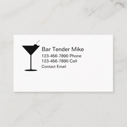 業務用シンプルカードのモダンバーテンダー 名刺 (正面)