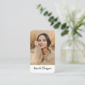 業務用シンプルモダン写真QRコード 名刺 (スタンド正面)