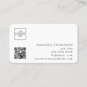 業務用シンプルモダン写真QRコード 名刺 (裏面)