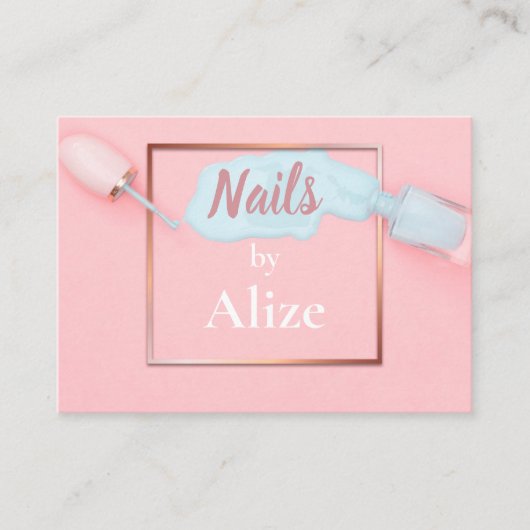 業務用スタイリッシュカード爪、 ネイル技術者、美しいサロン 名刺 (正面)